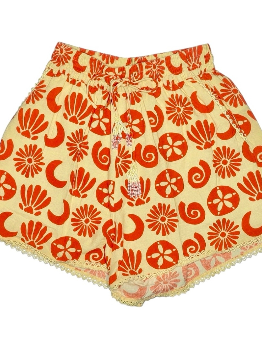 FARM Rio Yellow Shorts with Orange Floral Print